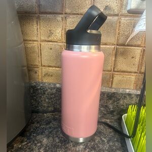 Yeti Sandstone Pink rambler bottle